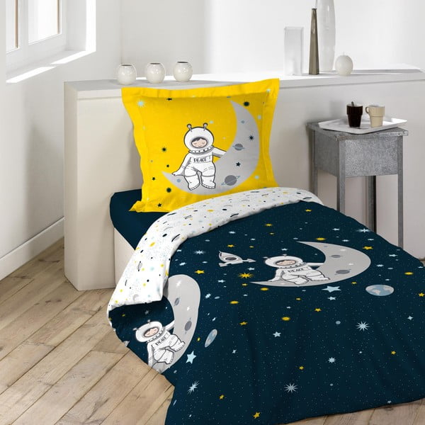 Единично  памучно детско спално бельо 140x200 cm Petit Astronaute – douceur d'intérieur