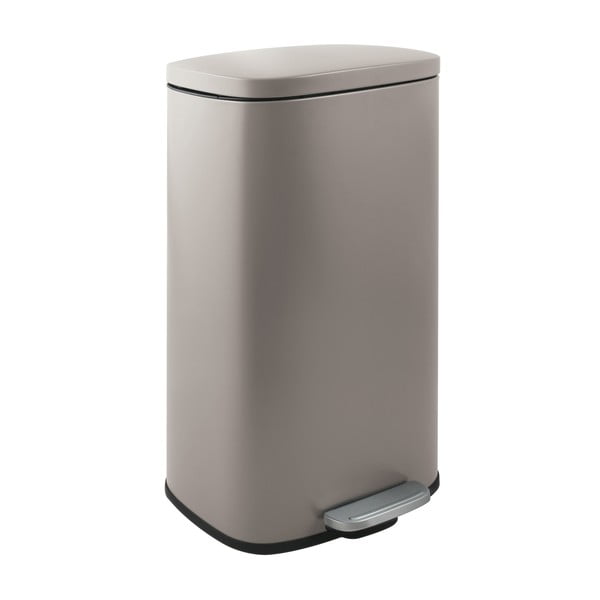 Кафяво-сиво стоманено кошче за боклук с педал 50 l   Akira – Spirella