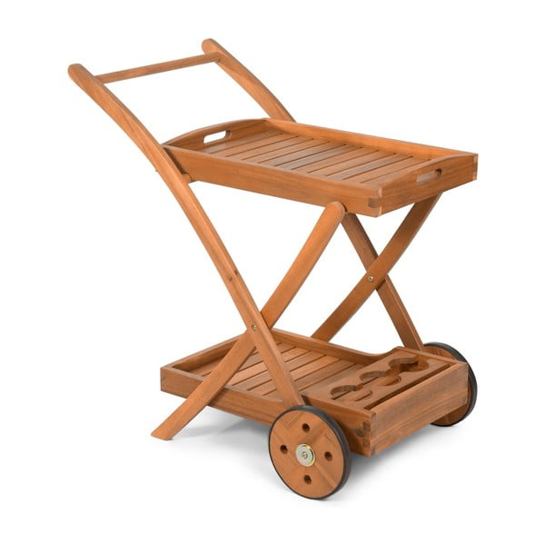 Градинска количка за сервиране, изработена от акациева дървесина - Fieldmann