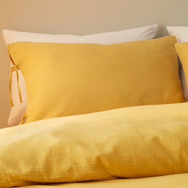 Жълто муселиново единично спално бельо 135x200 cm Afra - Pineapple Elephant-image-1