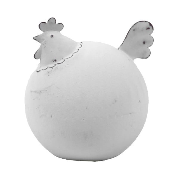 Бяла великденска украса във формата на кокошка Пролет - Ego Dekor