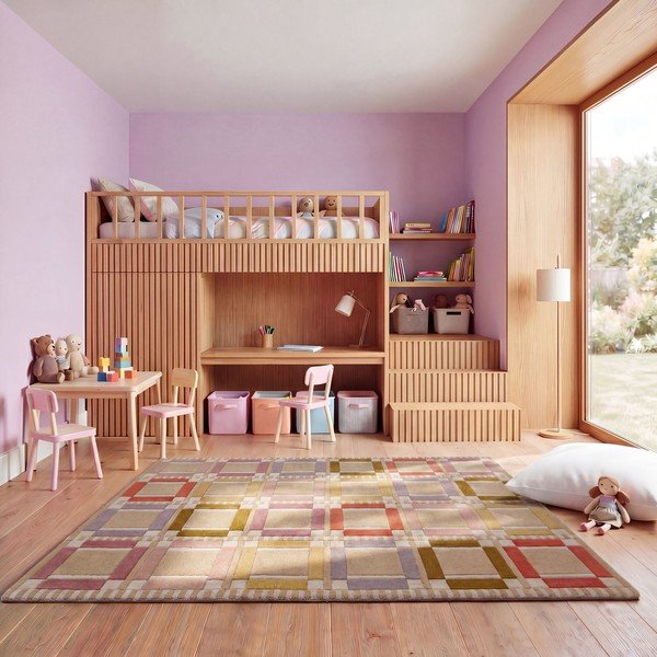Ръчно изработен вълнен килим в естествен цвят 160x230 cm Quadro Wool – Flair Rugs-image-2