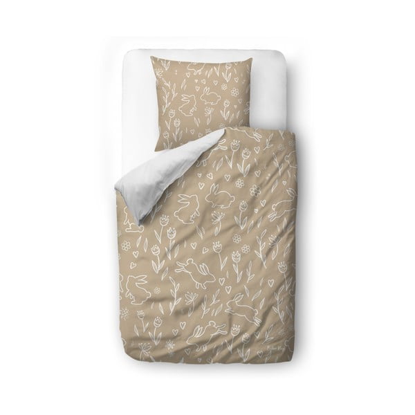 Единично  детско спално бельо от памучен сатен 135x200 cm Sweet Bunnies – Butter Kings