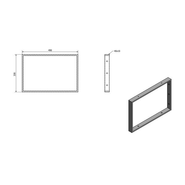 Черна стоманена поставка за плот 49x4 cm – Sapho-image-3