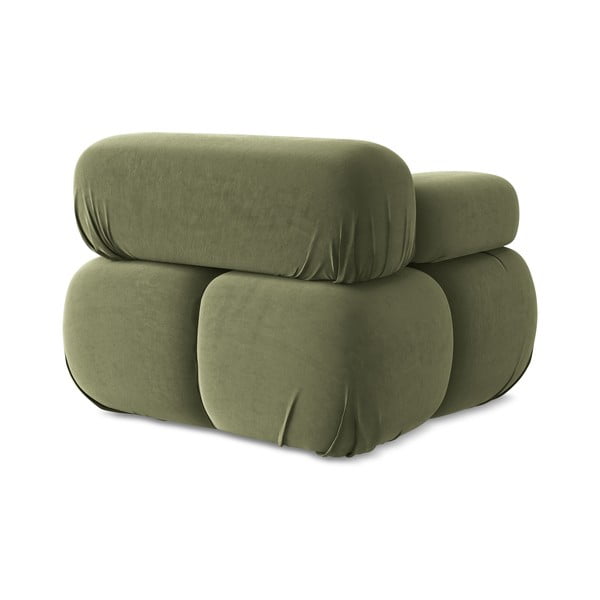 Светлозелен кадифен модул за диван (ляв ъгъл) Lokua – Makamii-image-4