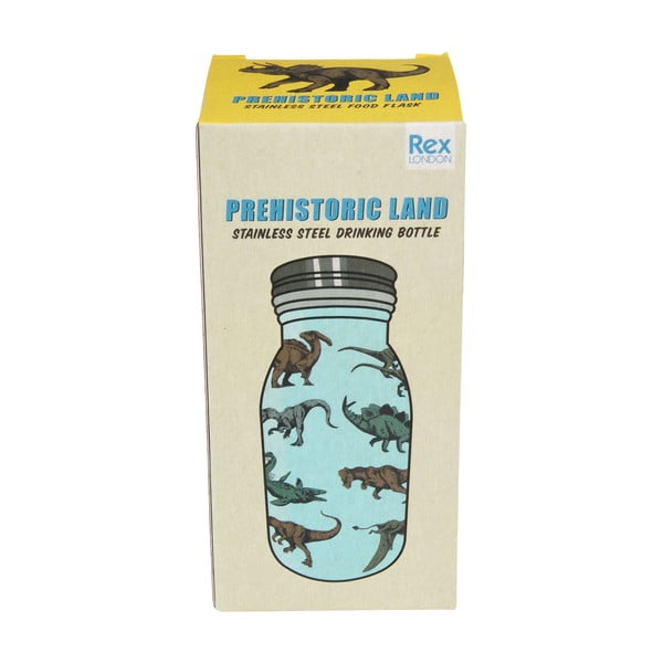 Светлосиня детска бутилка от неръждаема стомана 250 ml Prehistoric Land – Rex London-image-2