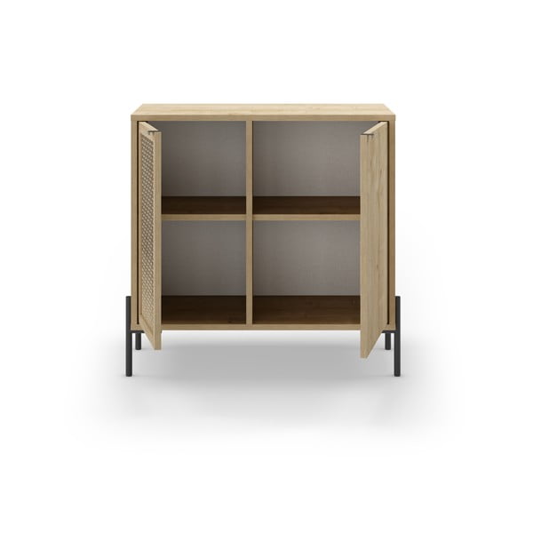 Нисък скрин с дъбов декор в естествен цвят 80x80 cm Inca - Marckeric-image-3