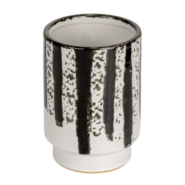 Черно-бяла керамична чаша за четки за зъби Subiza – Wenko