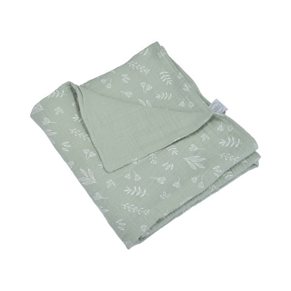Зелено муселиново бебешко одеяло 75x75 cm – Bébé Douceur