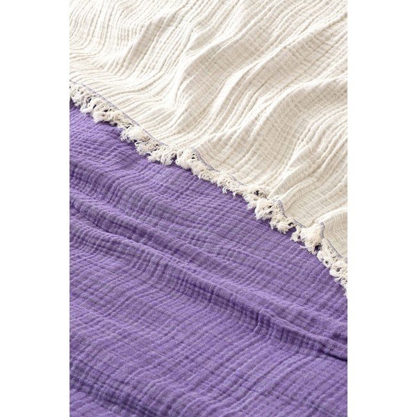 Лилава муселинова покривка за двойно легло 230x250 cm - Mijolnir-image-1