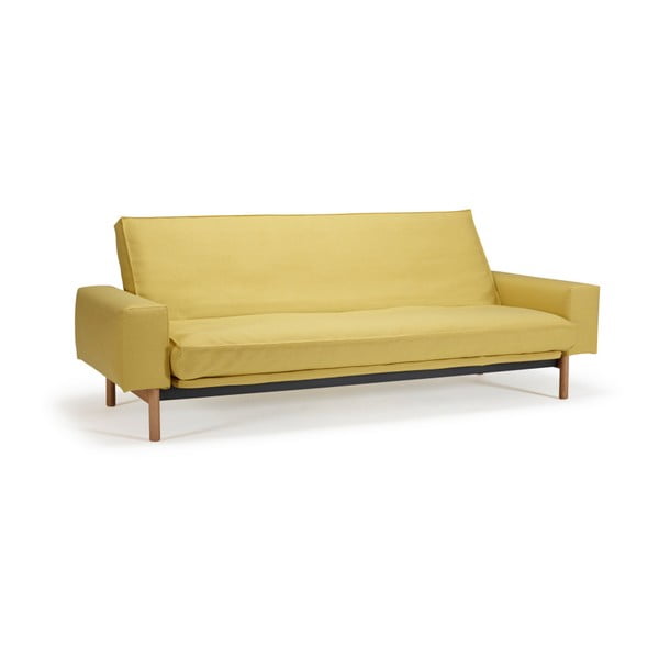 Жълт разтегателен диван със свалящо се покривало Soft Mustard Flower Mimer - Innovation