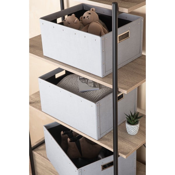 Светлосиви картонени кутии за съхранение в комплект от 3 броя Ture - Bigso Box of Sweden-image-1