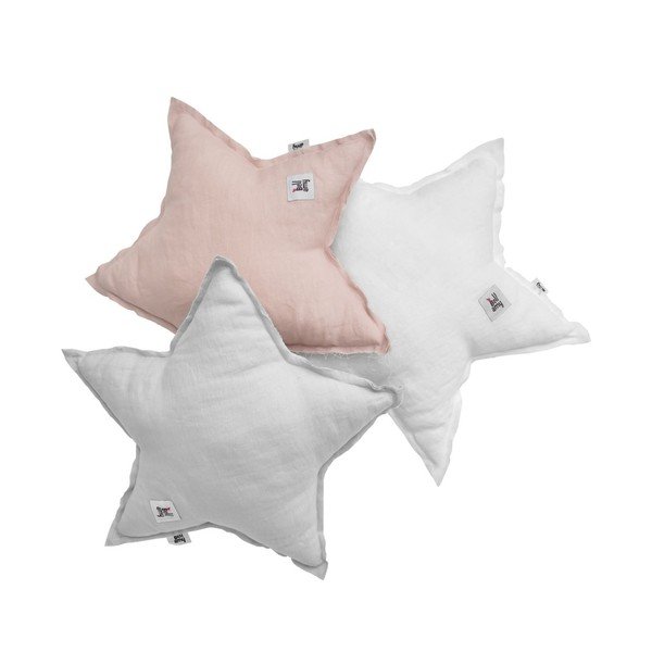 Сива детска ленена възглавница във формата на звезда Stone Gray - BELLAMY-image-2