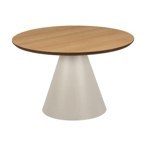 Кръгла масичка за кафе с дъбов плот в кремав и в естествен цвят  ø 65 cm Soli – Actona-image-3