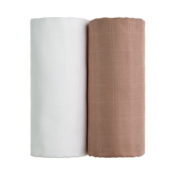 Комплект от 2 памучни кърпи за баня в бяло и бежово, 90 x 100 cm Tetra - T-TOMI