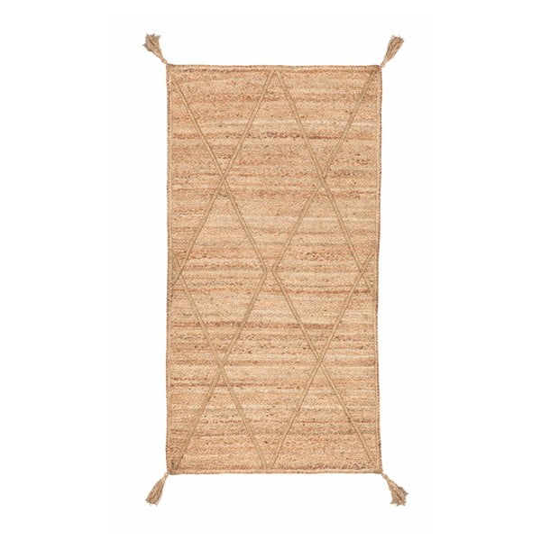 Hnědý ručně tkaný jutový koberec Nattiot Carpet Elise, 80 x 150 cm