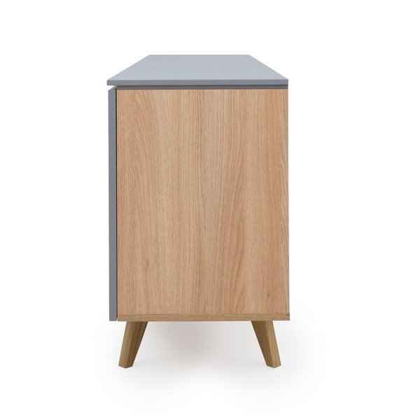 Сив скрин с чекмеджета , ширина 210 cm Plain - Tenzo-image-3