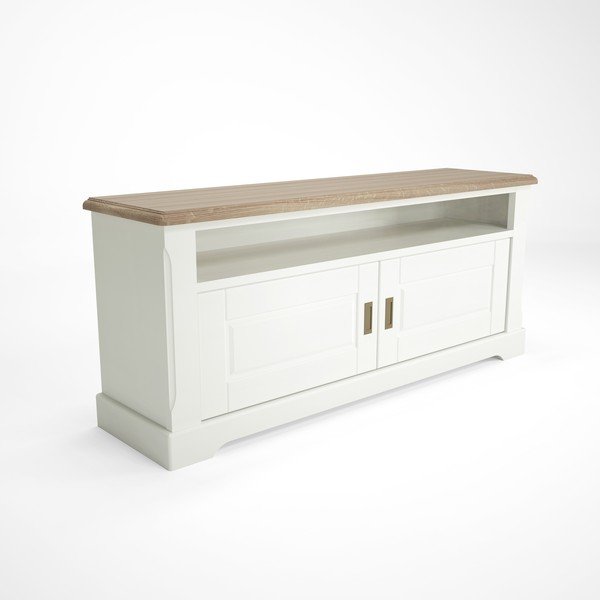 Бяла дървена маса за телевизор Campton - Artemob-image-4