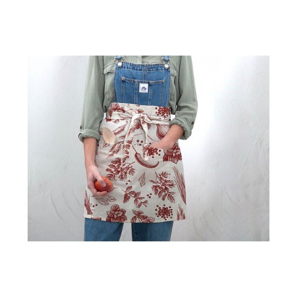 Флорална престилка с ленен плат Delantal Red Peppers - Really Nice Things-image-2