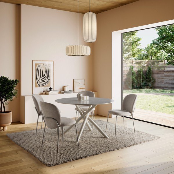 Кръгла трапезна маса с керамичен плот ø 119,5 cm Talia – Marckeric-image-1