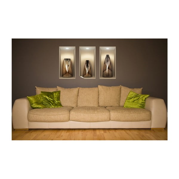 Комплект от 3 стикера с 3D ефект Дървени вази - Ambiance-image-4