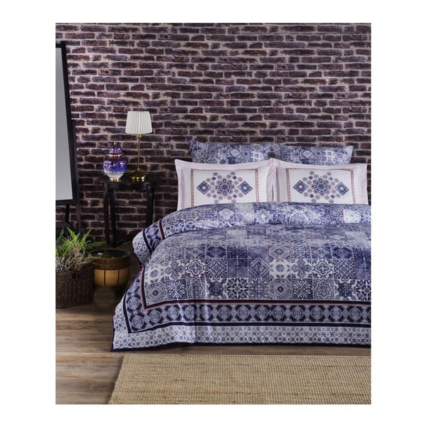 Спално бельо с памучен сатен за двойно легло Mosaico, 200 x 220 cm - Unknown
