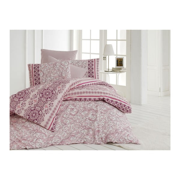 Розово памучно спално бельо за единично легло Eva, 180 x 240 cm - Unknown