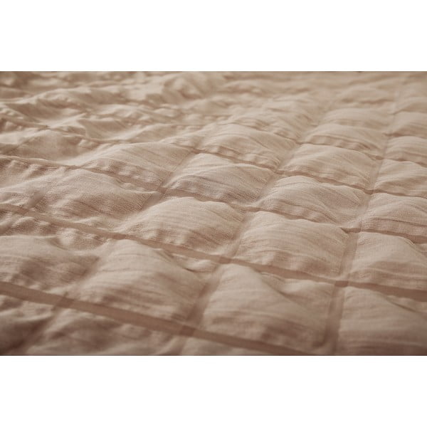 Кафяво крепово спално бельо за единично легло 140x200 cm Naomi – My House-image-1