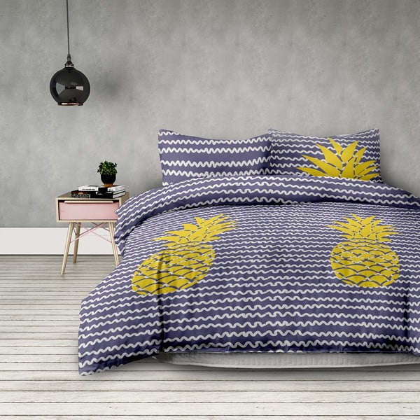 Комплект от 2 микрофибърни чаршафа за единично легло Pineapple, 155 x 220 cm - AmeliaHome