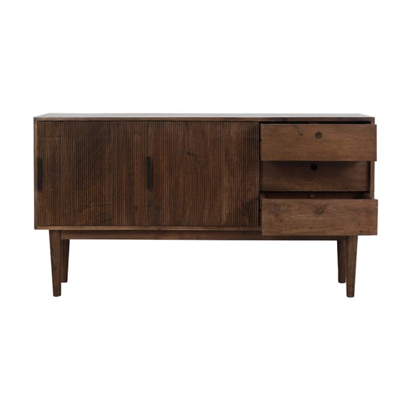 Тъмнокафяв нисък скрин от масивна дървесина 150x80 cm Bitika - Light & Living-image-4