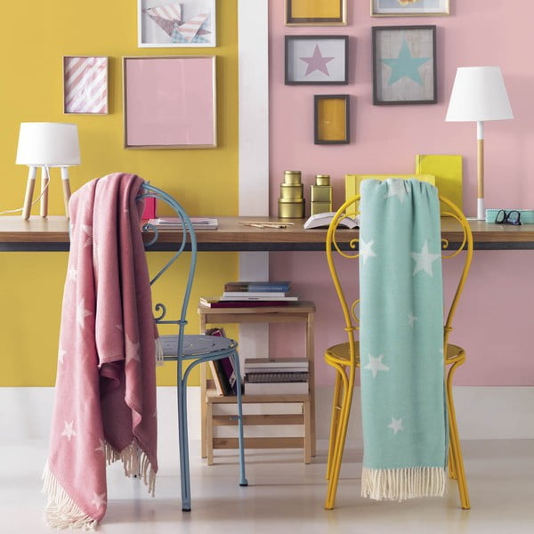 Пастелно синьо каре с памук , 140 x 180 cm Stars - Euromant-image-1