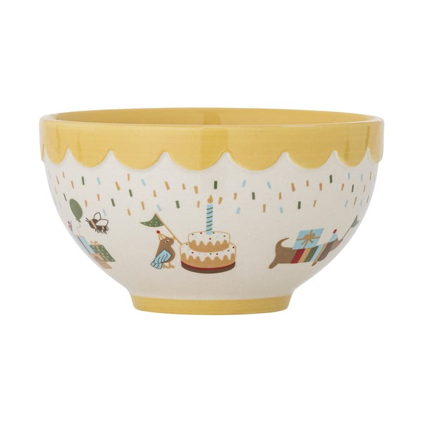 Жълта/кремава глинена детска купичка ø 13,5 cm Celebrate – Bloomingville Mini