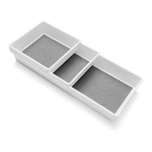 Комплект от 3 сиви и бели отделения с противоплъзгащо покритие - Addis-image-3