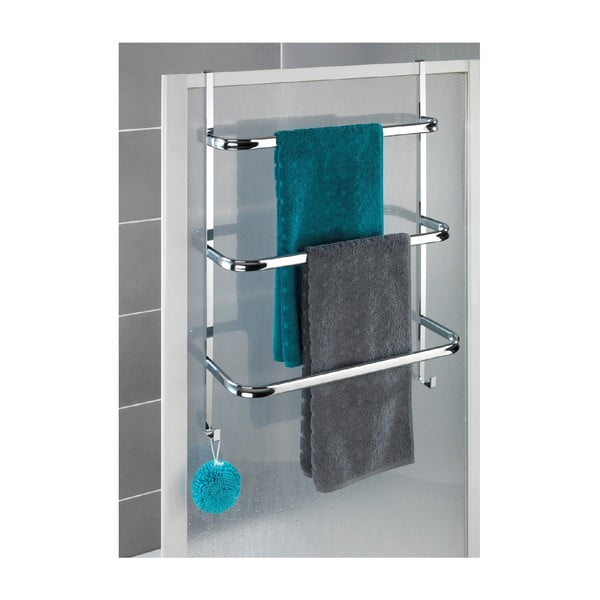 Сребърен самоносещ държач за кърпи Wenko Towel Holder Chrome, 21 x 54 cm-image-1