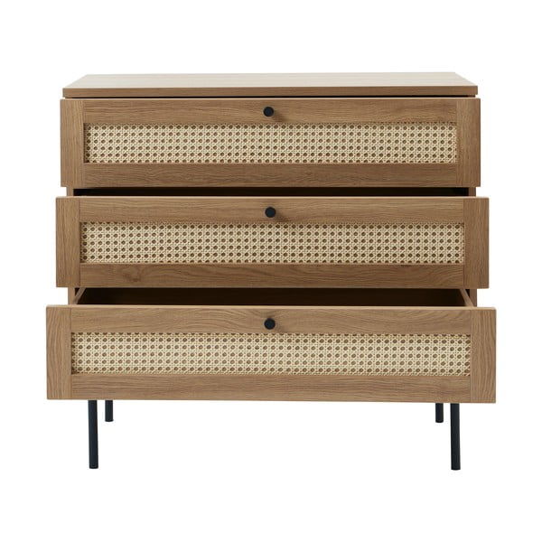 Нисък скрин от декор от дъб  в естествен цвят 80x75 cm Pensacola – Unique Furniture-image-3