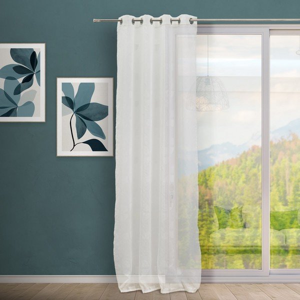 Бяло перде от жакард 140x260 cm Mid Century – Casa Selección-image-1