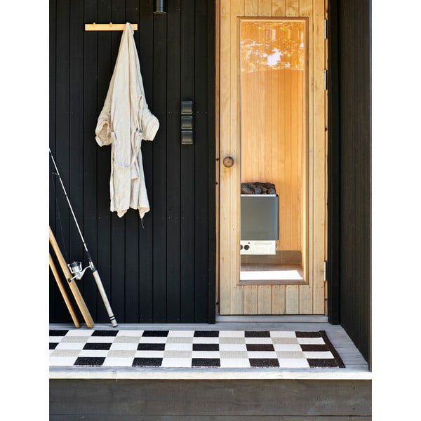 Черна и кремава пътека за открито и закрито 70x240 cm Pix Black Vanilla – Pappelina-image-2