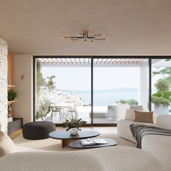 Осветително тяло за таван в черен и естествен цвят 58x75 cm Dazzle – Sollux-image-3