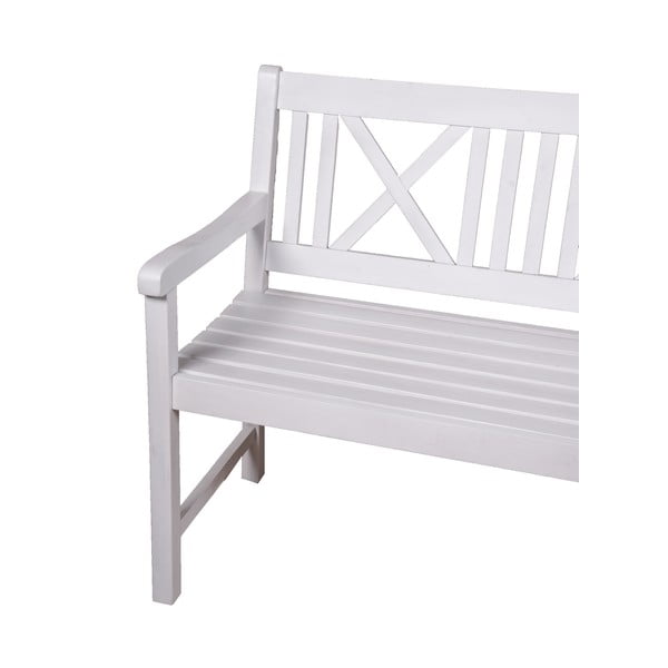 Бяла градинска пейка от масивно дърво Malmö – Garden Pleasure-image-2