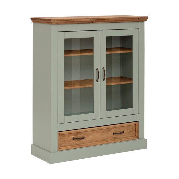 Светлозелена витрина от масивен бор 100x120 cm Selma – Støraa-image-2