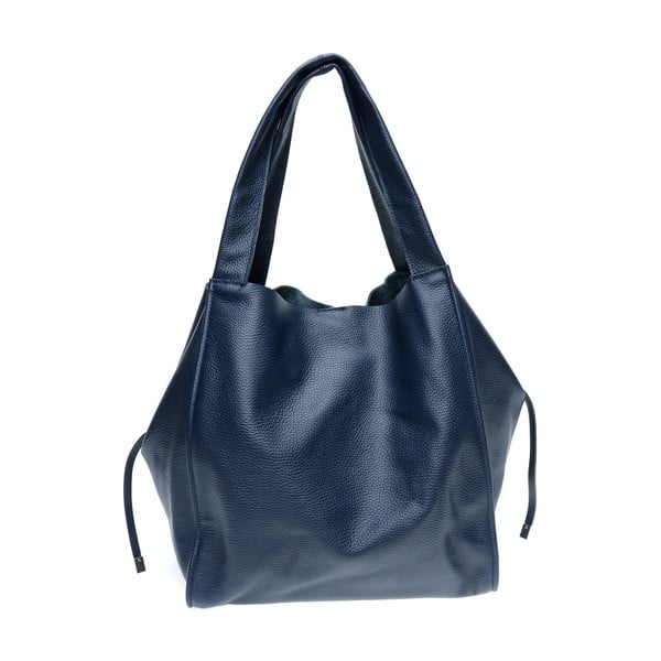 Синя кожена чанта за пазаруване - Isabella Rhea