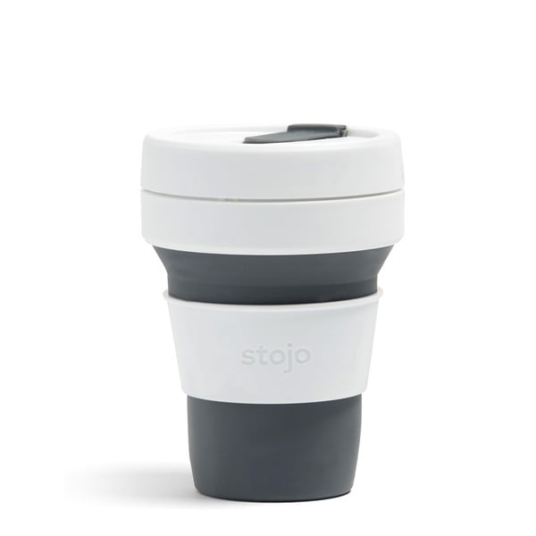 Сиво-бяла сгъваема чаша за пътуване , 355 ml Pocket Cup - Stojo