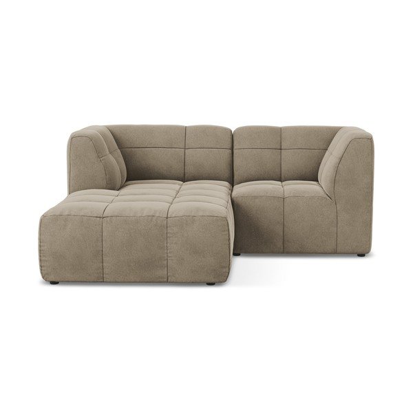 Кафяв кадифен ъглов диван (ляв ъгъл) Aloha – Makamii