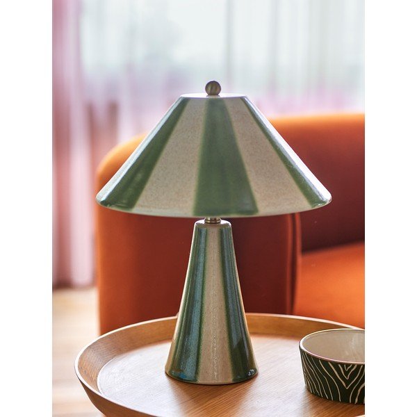 Керамична настолна лампа с керамичен абажур (височина 35 cm) Olive – Bloomingville-image-1