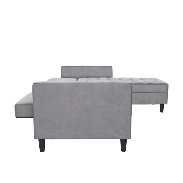 Светлосив кадифен ъглов диван Presley – Støraa-image-4
