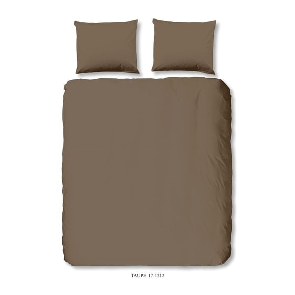 Кафяво и бежово памучно спално бельо за двойно легло Uni, 200 x 240 cm - Good Morning