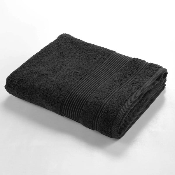 Черна памучна хавлиена кърпа от тери 90x150 cm Tendresse – douceur d'intérieur