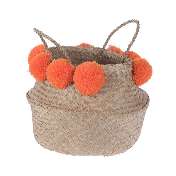 Pletený košík InArt Orange Pom Pom-image-1