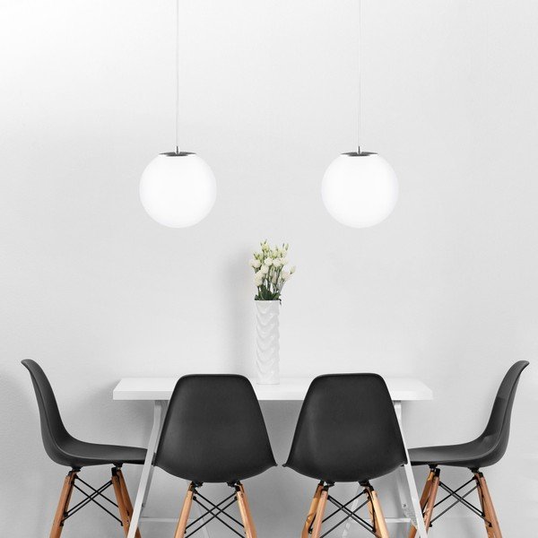 Bílostříbrné dvojité závěsné svítidlo s bílým kabelem a bílou objímkou Sotto Luce Tsuki, Ø 30 cm-image-1