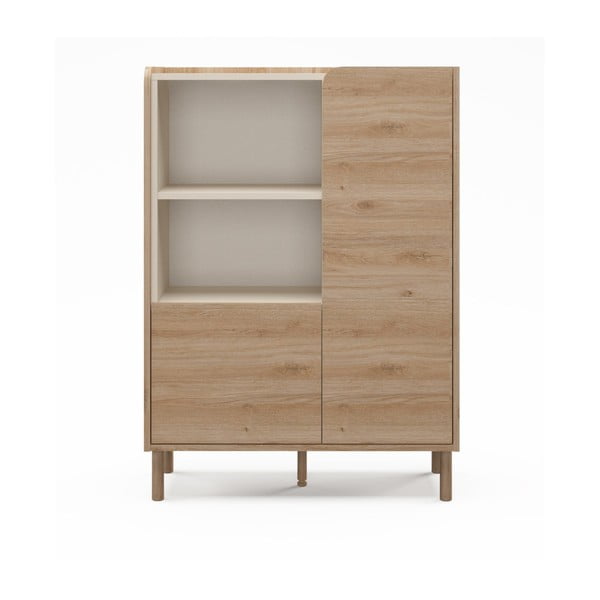 Шкафче от дъбов декор  в естествен цвят 90x125x40 cm Monza – Marckeric